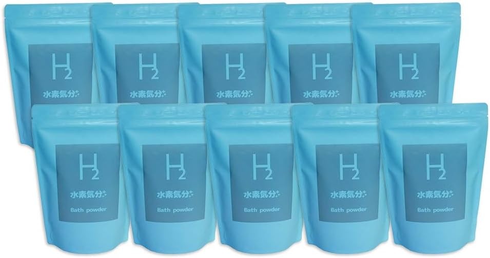 Hydrogen Bath Additive, 22.0 lbs (10 kg), Hydrogen Mood Plus, 2.2 lbs (1 kg) Pack, Set of 10, 400 Doses, High Concentration Hydrogen, Magnesium Hydrogene, Sodium Hyaluronate, Collagen Blended