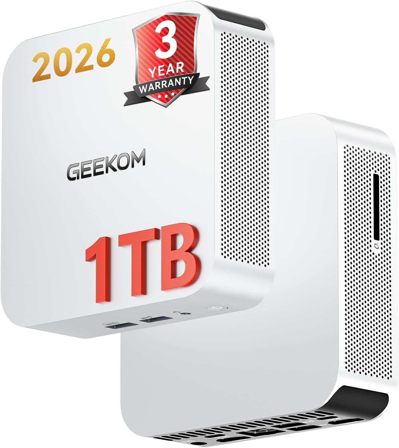 GEEKOM A5 Pro 2026 Efficient Mini PC with AMD Ryzen5 7530U|16GB RAM(Up to 96GB)＆1TB NVMe SSD|Windows 11 Pro|4 Displays Ports|8K Video Editing |Wi-Fi 6|Mini Computer for Office＆Home