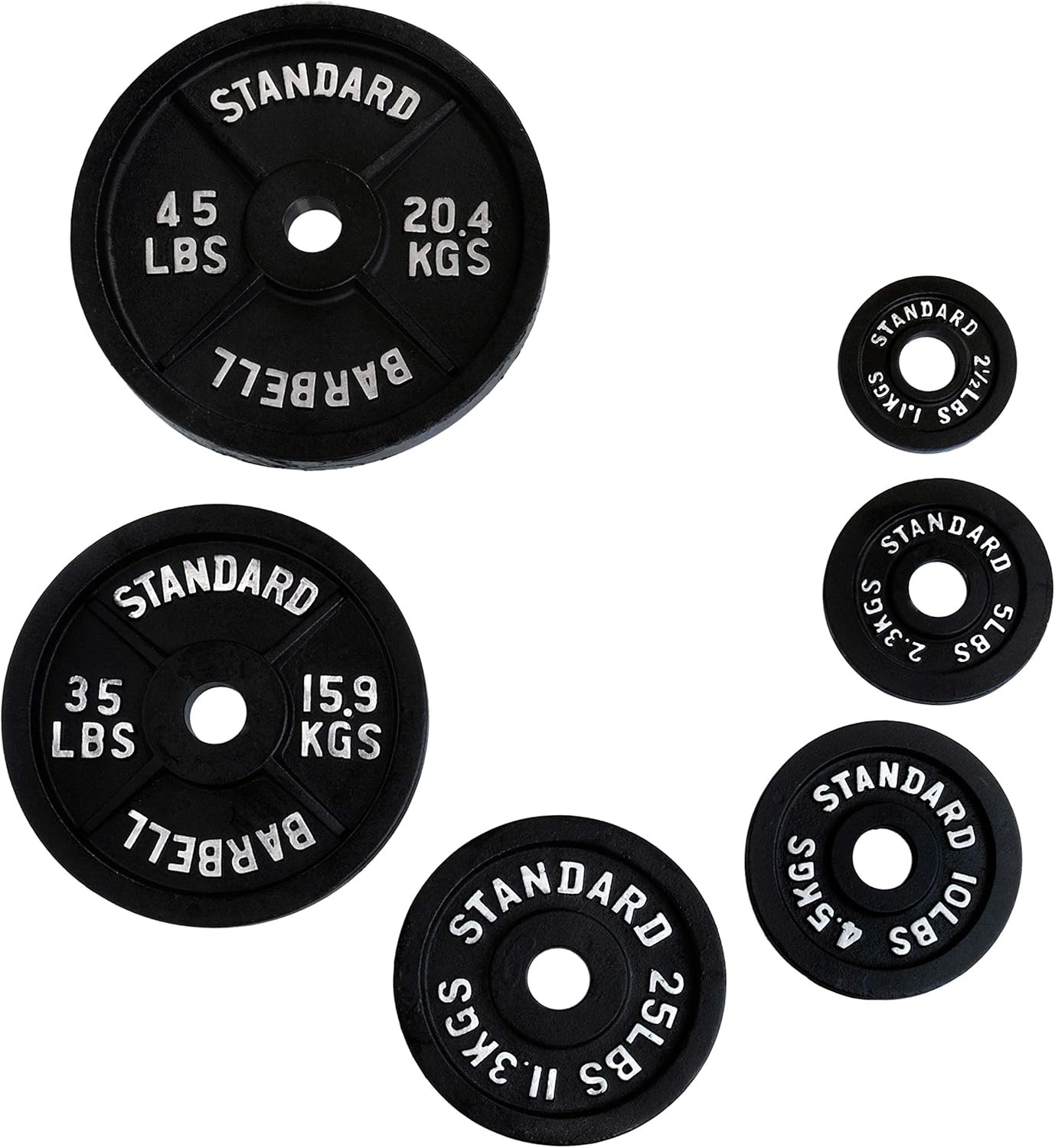 Ader Olympic Plate Set, Black, 255 lbs