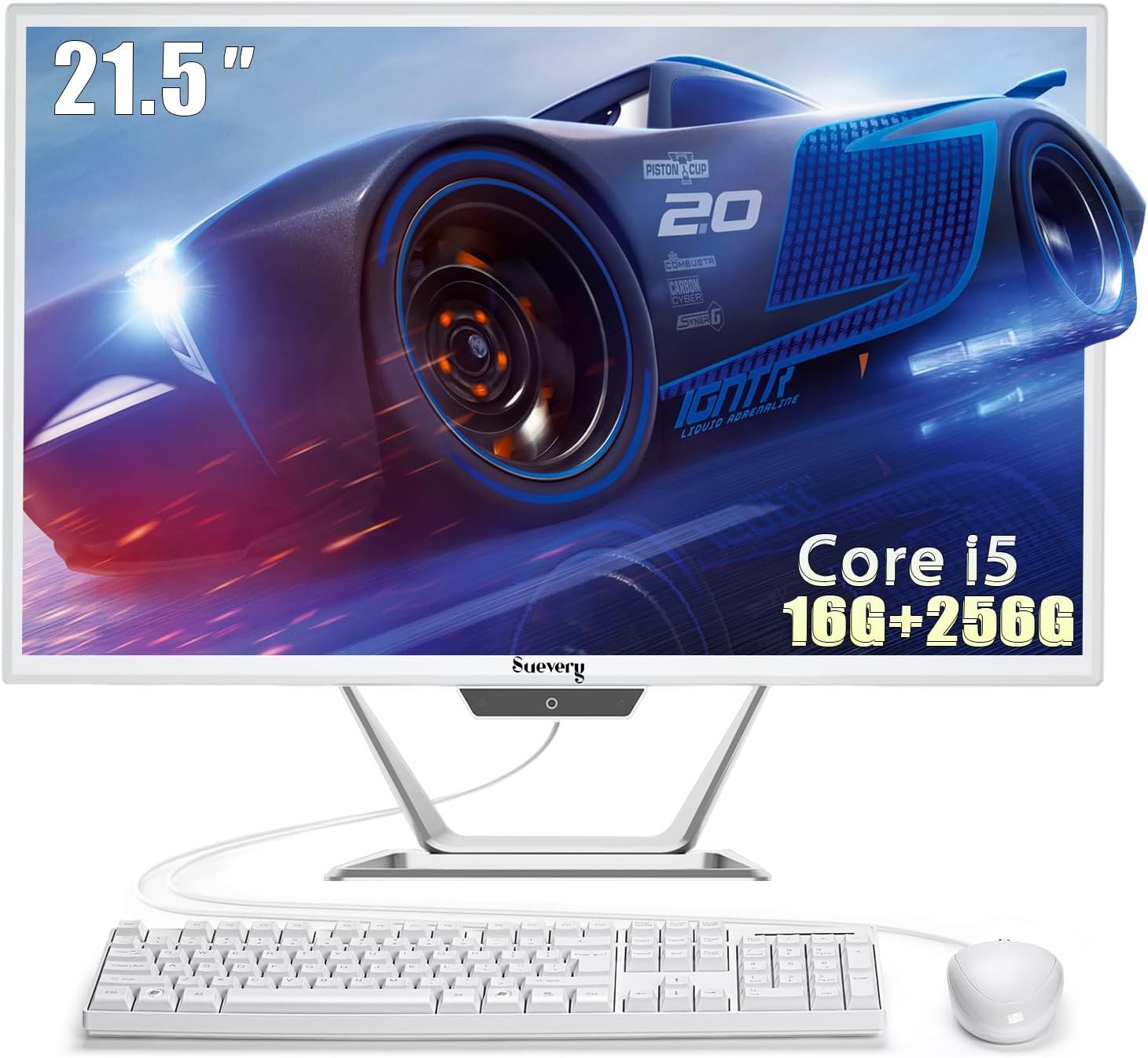 suevery All-in-One PC AIO Desktop Computer Core I5 Wi-Fi6 Gaming All in One Business (I5-16G-256G)