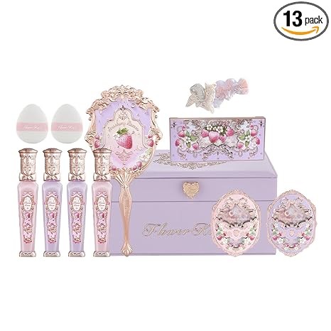 Flower Knows Violet Strawberry Rococo All-In Gift Set,12-Piece Makeup Box,All in One Full Cosmetics Makeup Kit,Perfect Anniversary Valentine Birthday Make Up Set Gift