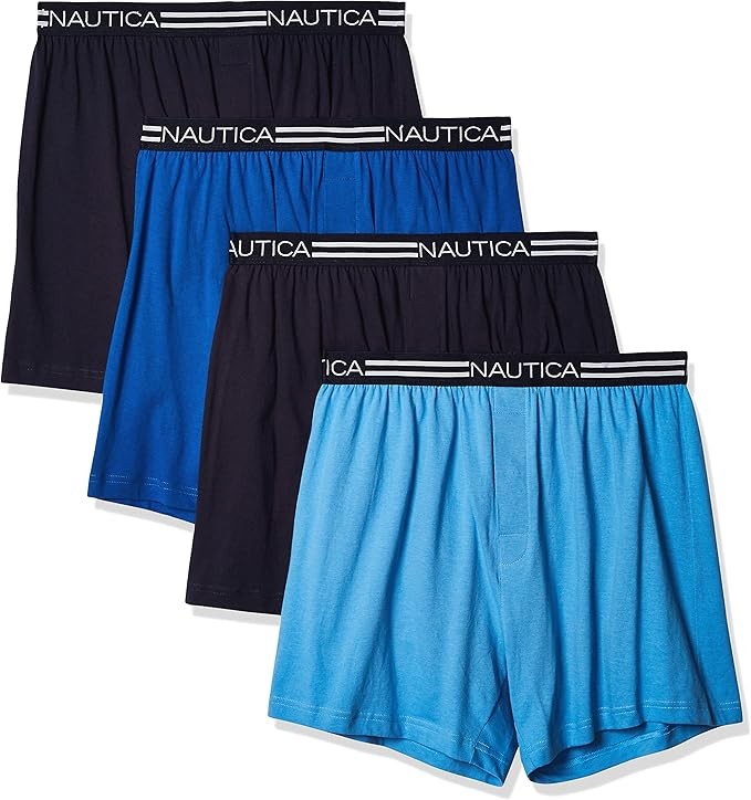 Nautica Men's 4 Pack Classic Cotton Loose Knit Boxers