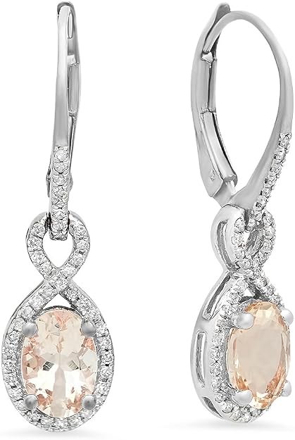 10K White Gold Women's Infinity Earrings